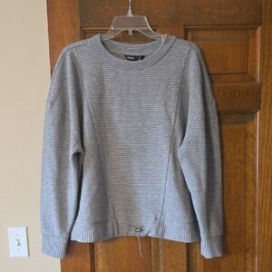 Simply Vera Vera Wang Heather Gray Ribbed Crewneck Sweater